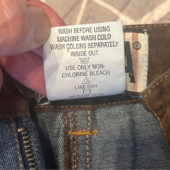 Vintage Forenza Long Denim & Velvet Maxi Skirt Womens 6 Boho Hippie Grunge Y2K - Picture 10 of 14